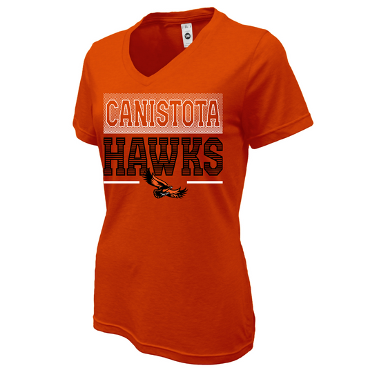 Canistota Hawks Women Soft-Tek Blend V-neck T-Shirt