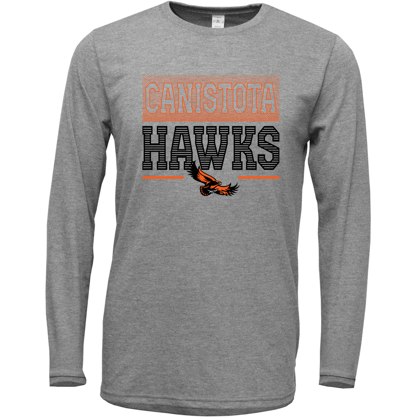 Canistota Hawks BAW Adult Soft-Tek Blend Long Sleeve Shirt