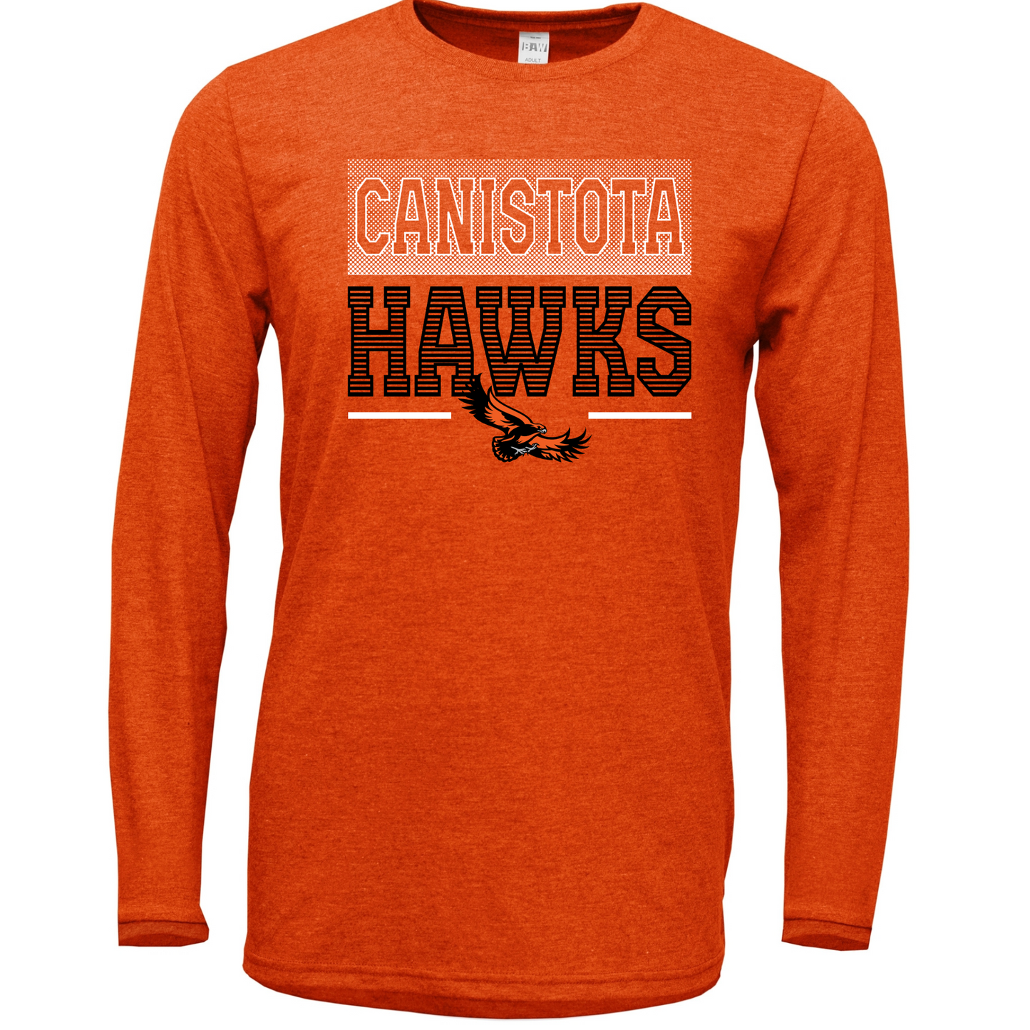 Canistota Hawks BAW Adult Soft-Tek Blend Long Sleeve Shirt