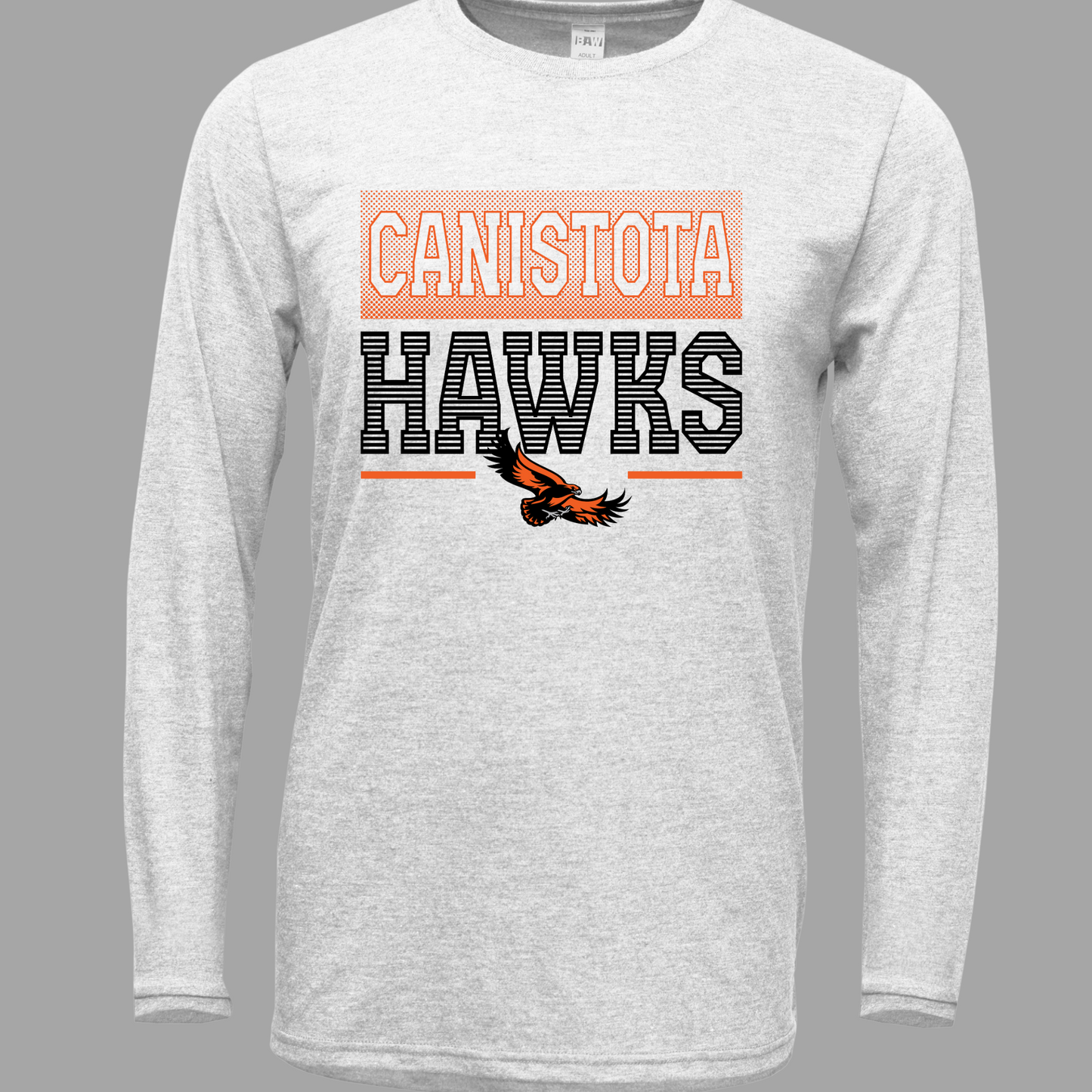 Canistota Hawks BAW Adult Soft-Tek Blend Long Sleeve Shirt