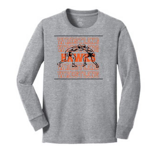 Canistota Hawks Wrestling YOUTH Port & Company® Youth Long Sleeve Core Cotton Tee