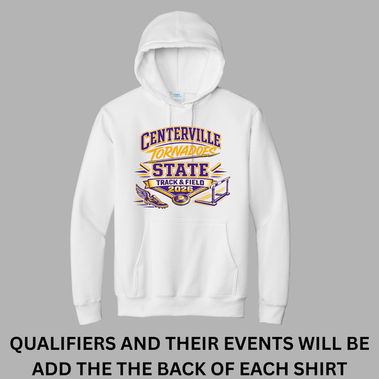Centerville Tornadoes State Track & Field Port & Co™ Essential Fleece Pullover Hooded Sweatshirt