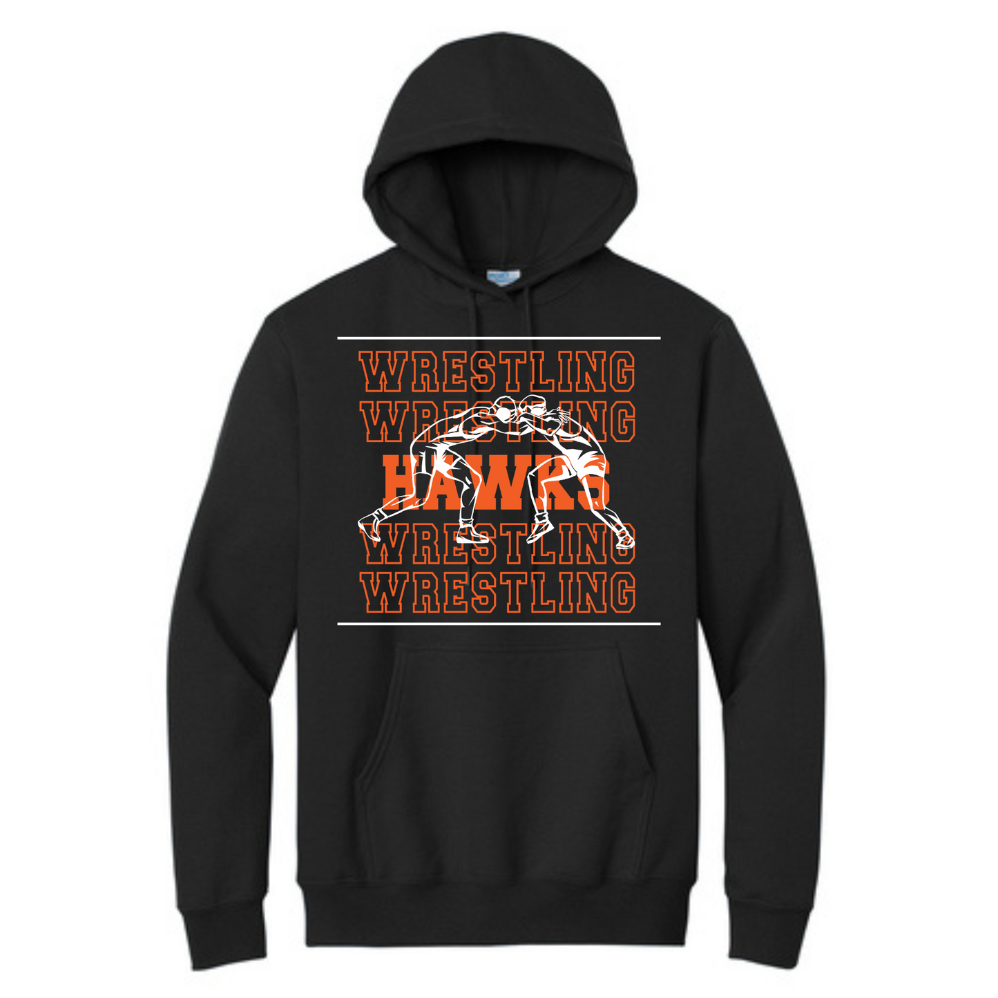 Canistota Hawks Wrestling Port & Company® Essential Fleece Pullover Hooded Sweatshirt