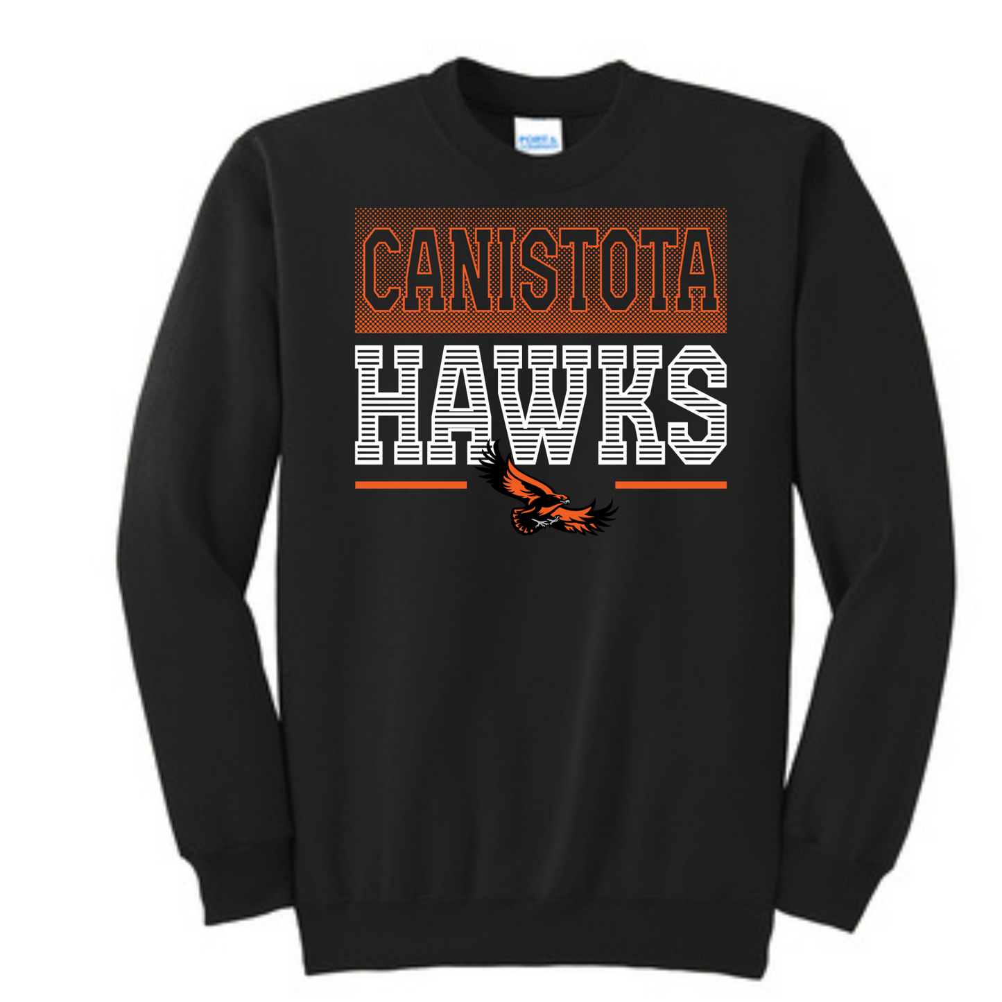 Canistota Hawks Port & Company® Tall Essential Fleece Crewneck Sweatshirt