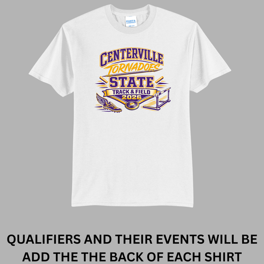 Centerville Tornadoes State Track & Field Port & Company® TALL Core Blend Tee