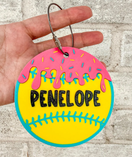 CAA Softball Personalized Bag Name Tag