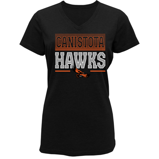 Canistota Hawks Women Tri-Blend V-neck T-Shirt