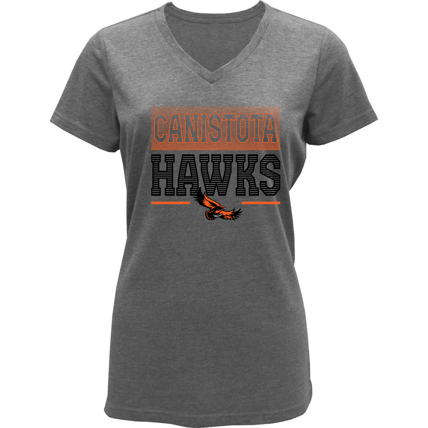 Canistota Hawks Women Tri-Blend V-neck T-Shirt