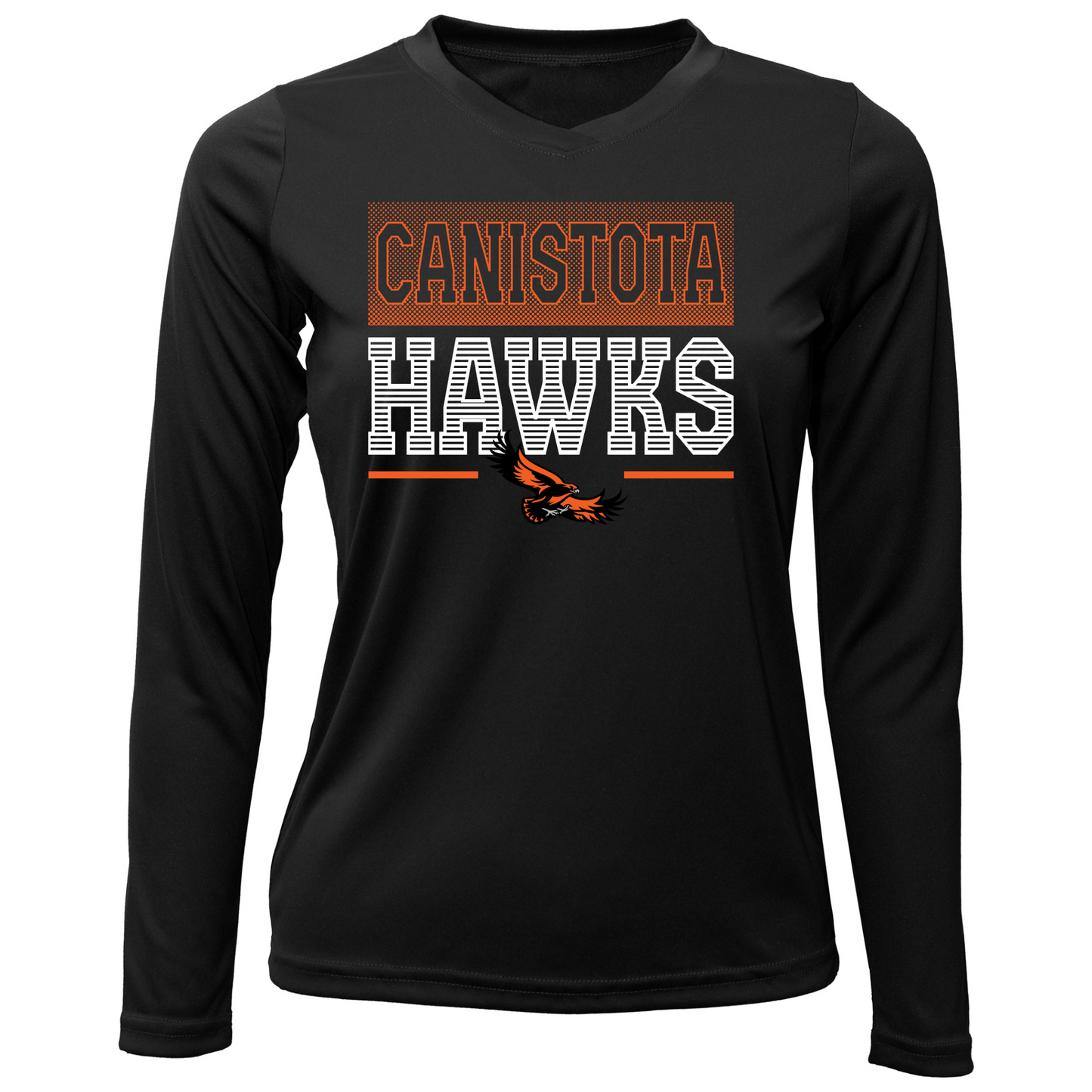 Canistota Hawks Women Xtreme-Tek Long Sleeve V-Neck Shirt