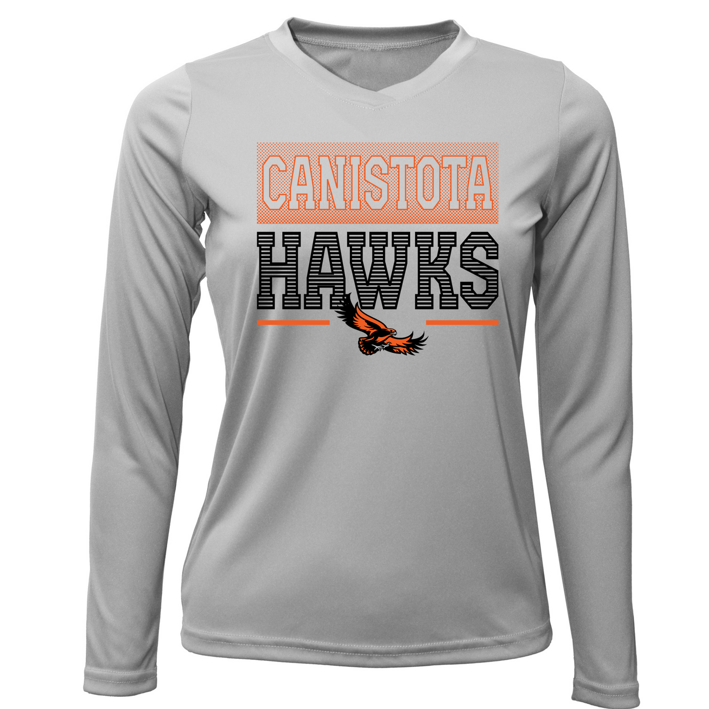 Canistota Hawks Women Xtreme-Tek Long Sleeve V-Neck Shirt