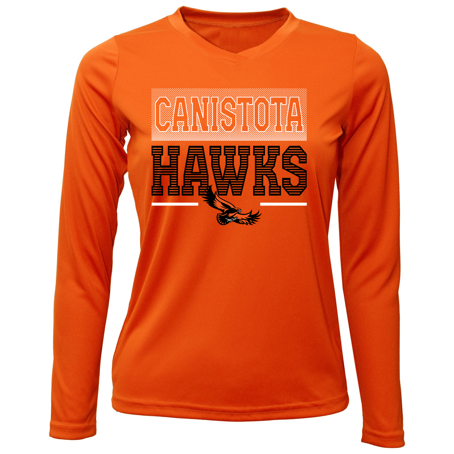 Canistota Hawks Women Xtreme-Tek Long Sleeve V-Neck Shirt