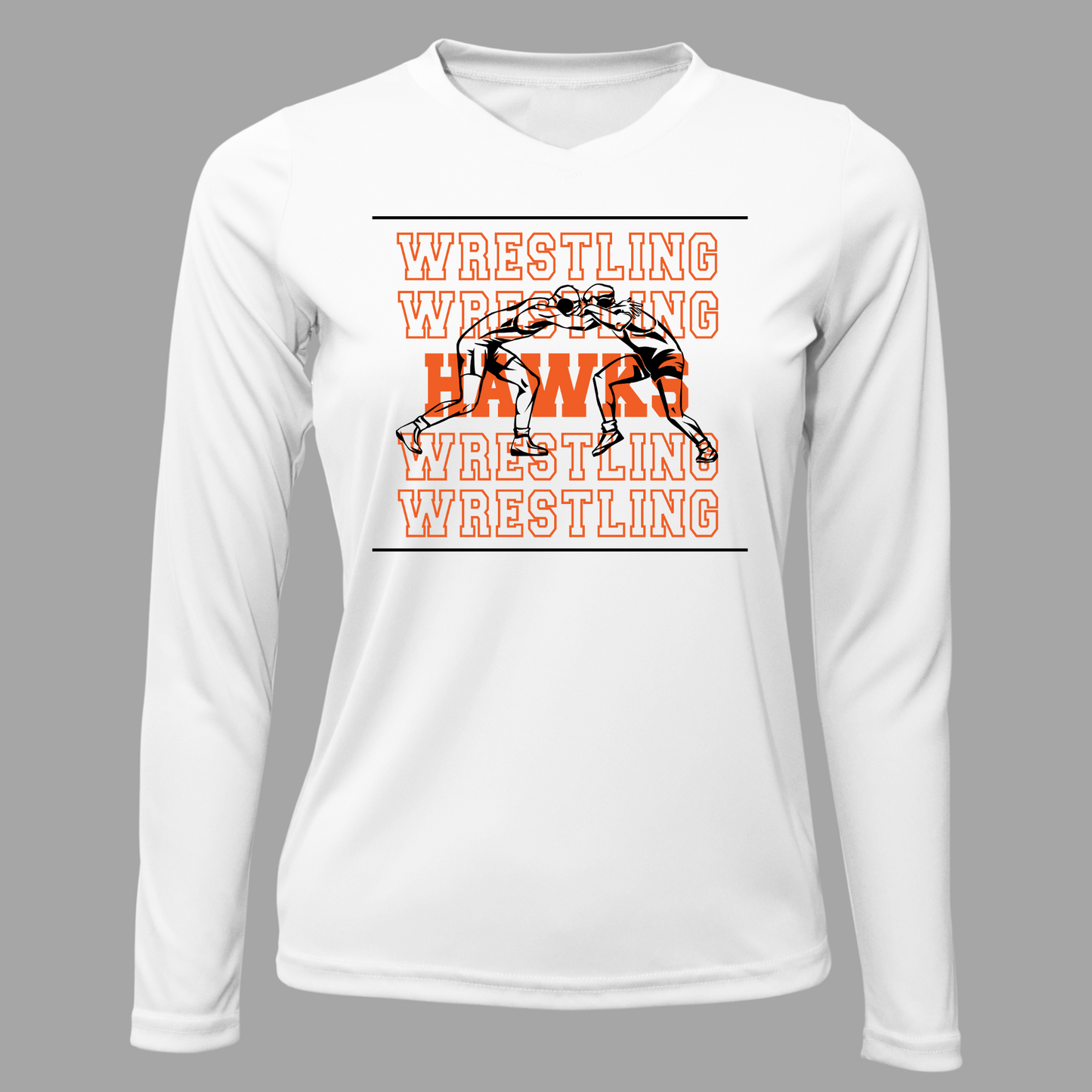 Canistota Hawks Wrestling Women Xtreme-Tek Long Sleeve V-Neck Shirt