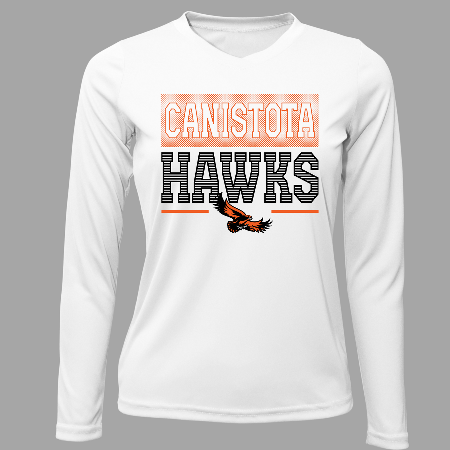 Canistota Hawks Women Xtreme-Tek Long Sleeve V-Neck Shirt