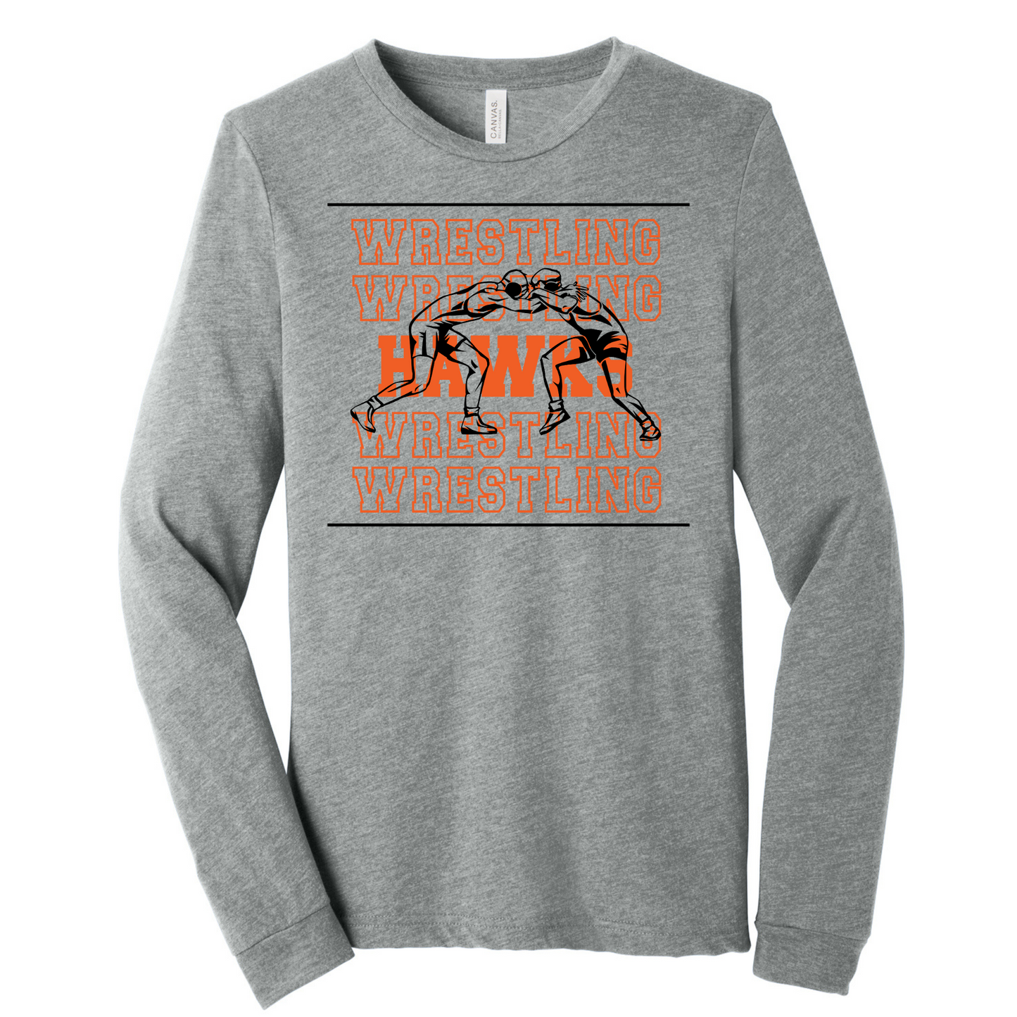 Canistota Hawks Wrestling BELLA+CANVAS® Unisex Triblend Long Sleeve Tee