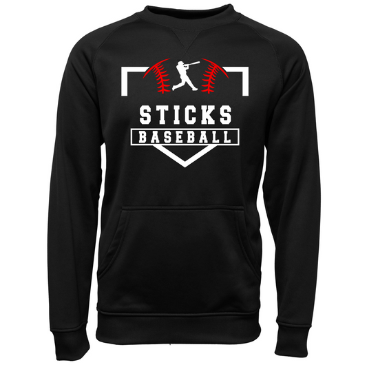 Sticks Baseball Youth Pullover Crewneck Sweatshirt