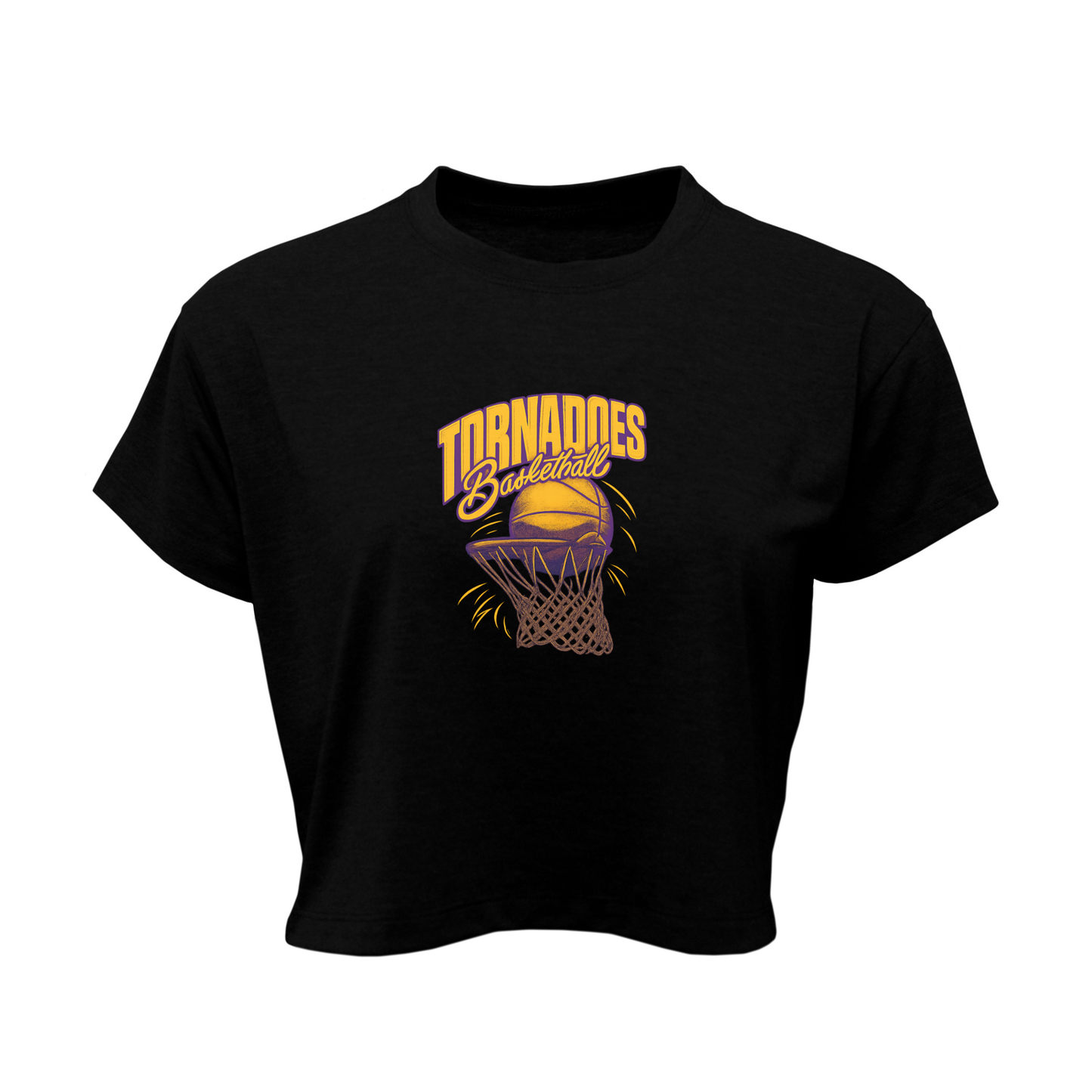 Centerville Girls Basketball Women Soft-Tek Blend Crop T-Shirt