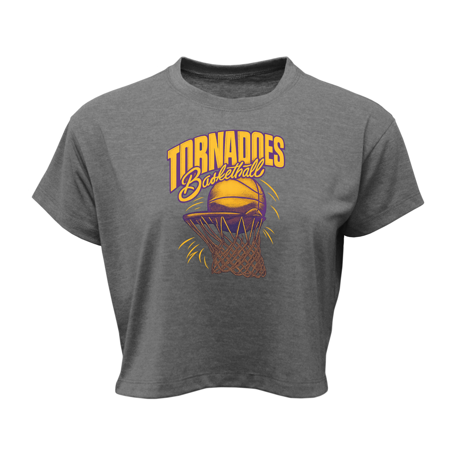 Centerville Girls Basketball Women Soft-Tek Blend Crop T-Shirt