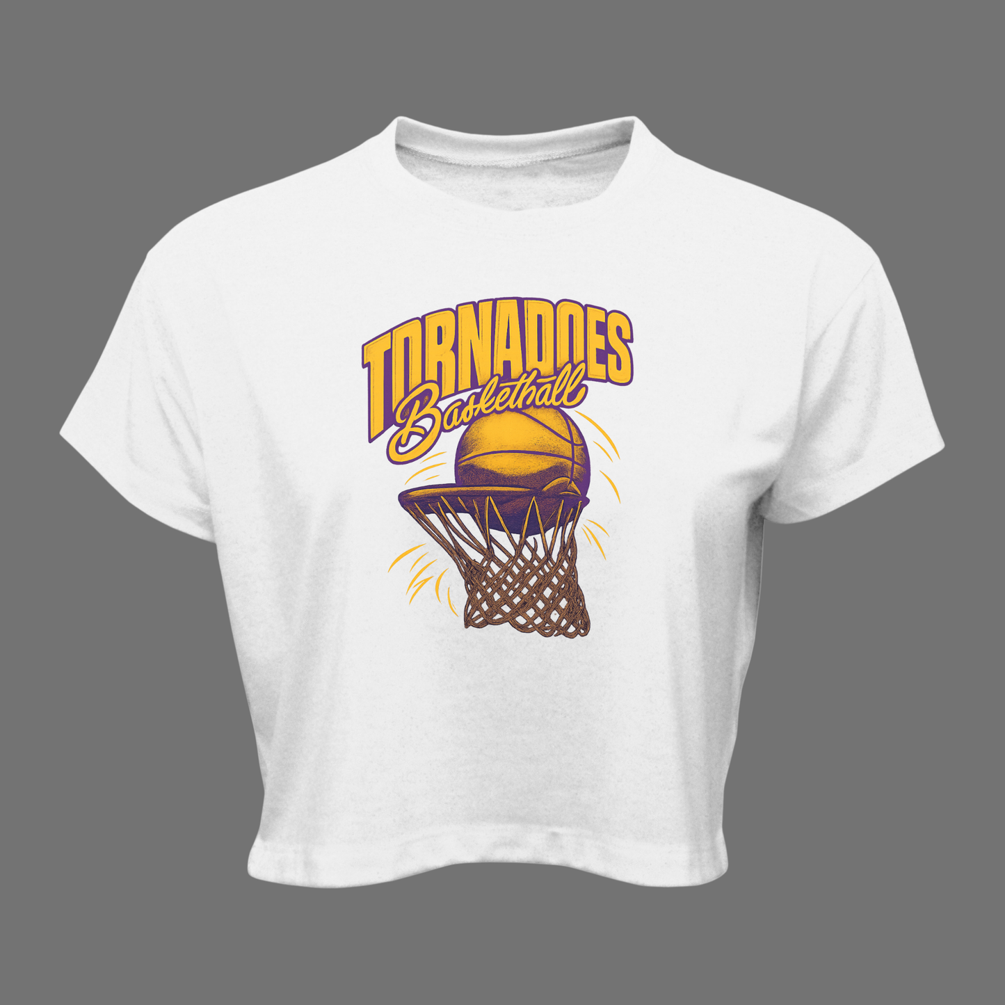 Centerville Girls Basketball Women Soft-Tek Blend Crop T-Shirt