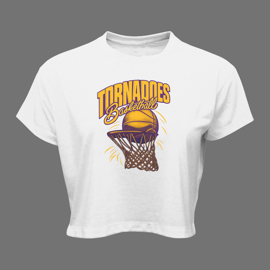 Centerville Girls Basketball Women Soft-Tek Blend Crop T-Shirt