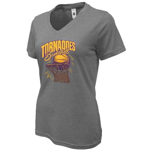 Centerville Girls Basketball Women Soft-Tek Blend V-neck T-Shirt