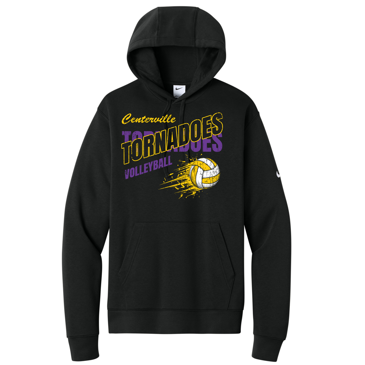 Centerville Volleyball Nike Club Fleece Sleeve Swoosh Pullover Hoodie