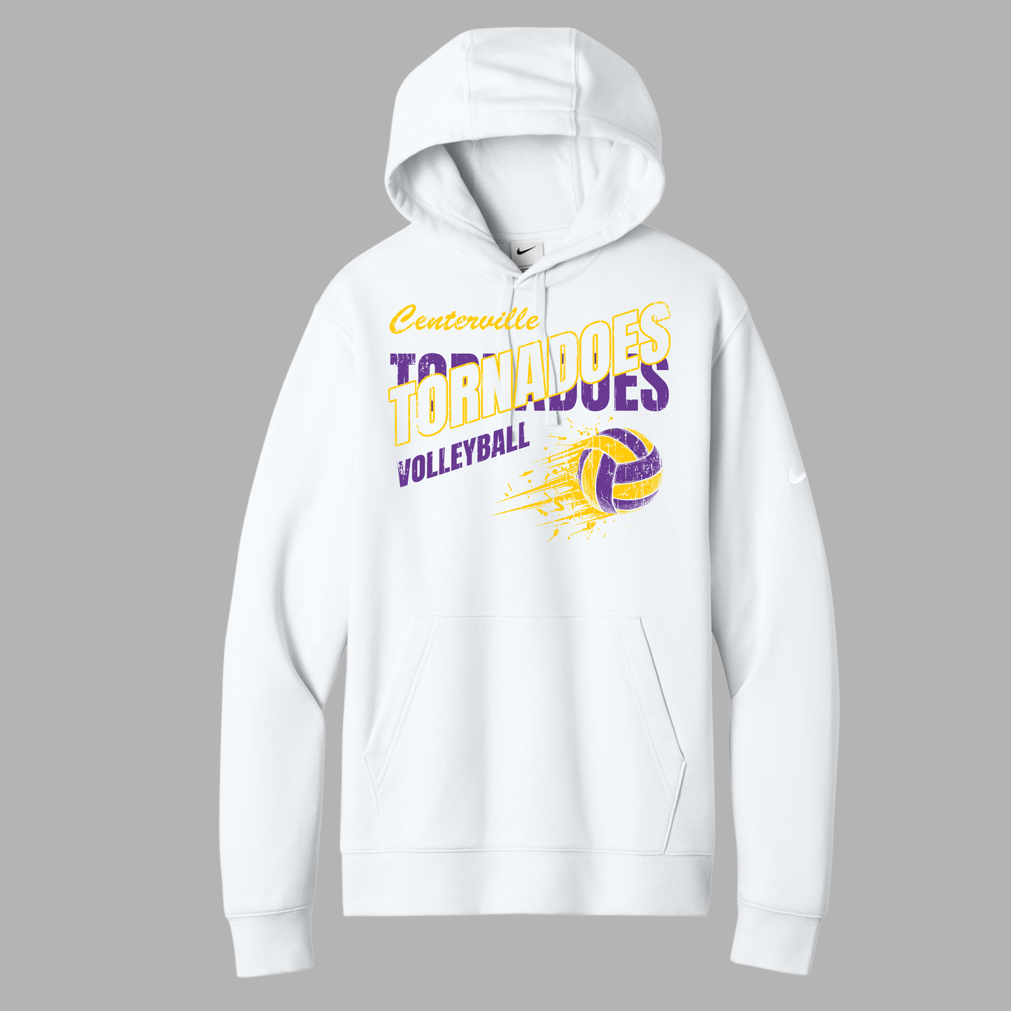 Centerville Volleyball Nike Club Fleece Sleeve Swoosh Pullover Hoodie