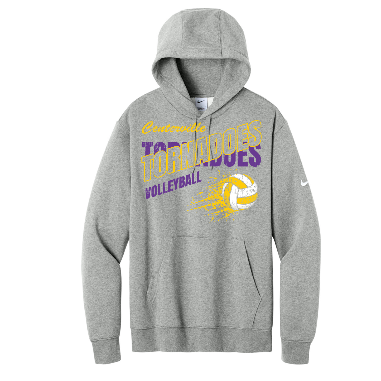 Centerville Volleyball Nike Club Fleece Sleeve Swoosh Pullover Hoodie