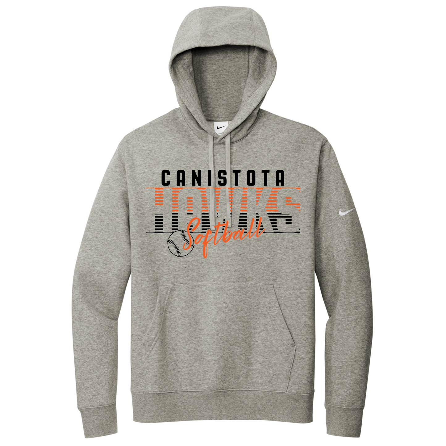 Canistota Softball Nike Club Fleece Sleeve Swoosh Pullover Hoodie