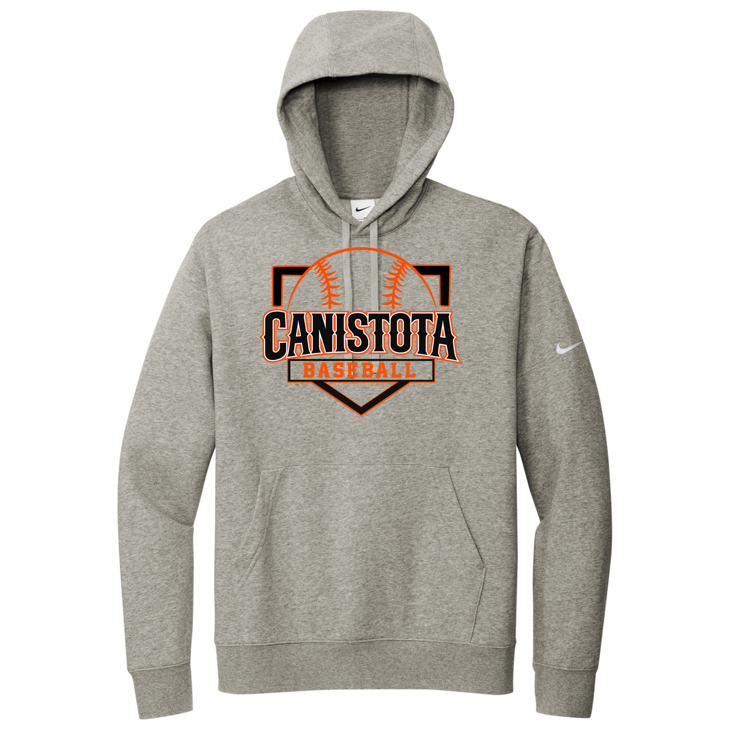 Canistota Baseball Nike Club Fleece Sleeve Swoosh Pullover Hoodie