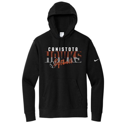 Canistota Softball Nike Club Fleece Sleeve Swoosh Pullover Hoodie