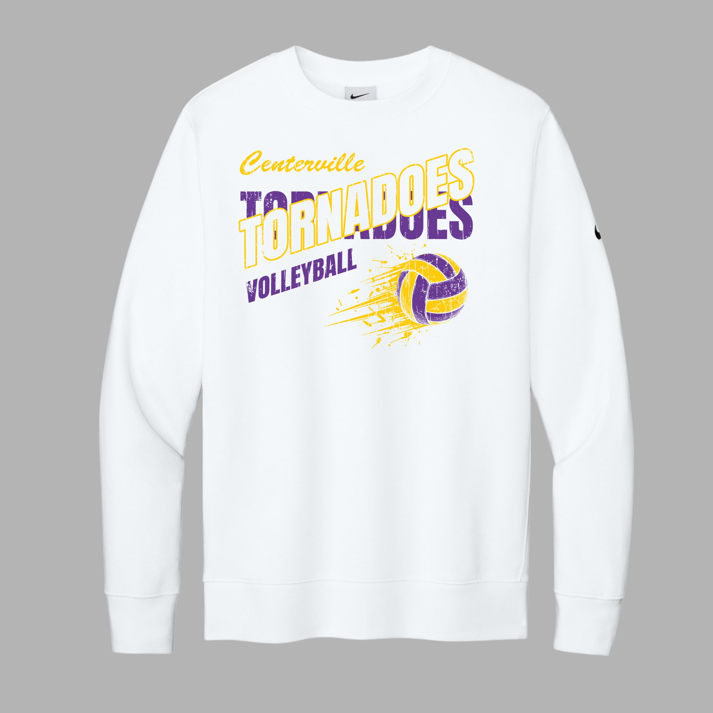 Centerville Volleyball Nike Club Fleece Sleeve Swoosh Crew