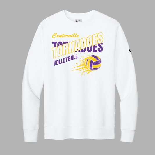 Centerville Volleyball Nike Club Fleece Sleeve Swoosh Crew