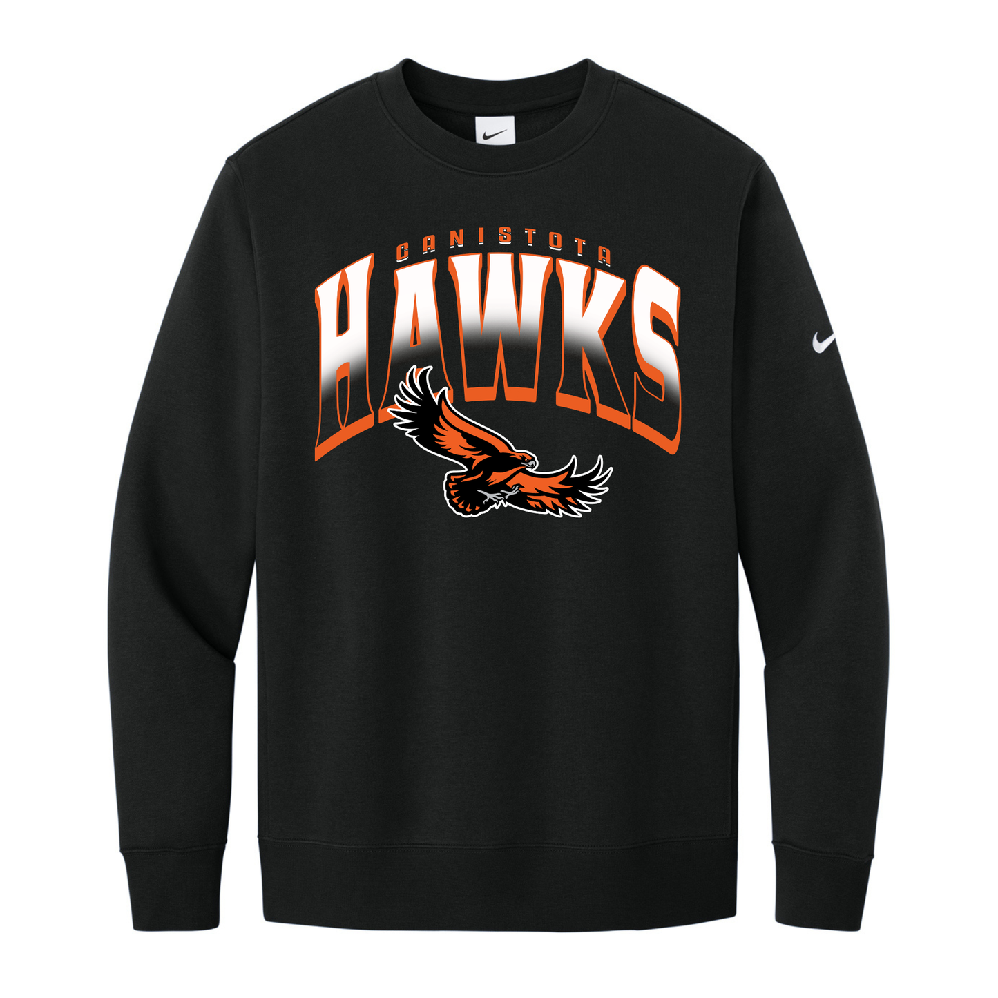 Canistota Booster Club Nike Club Fleece Sleeve Swoosh Crew