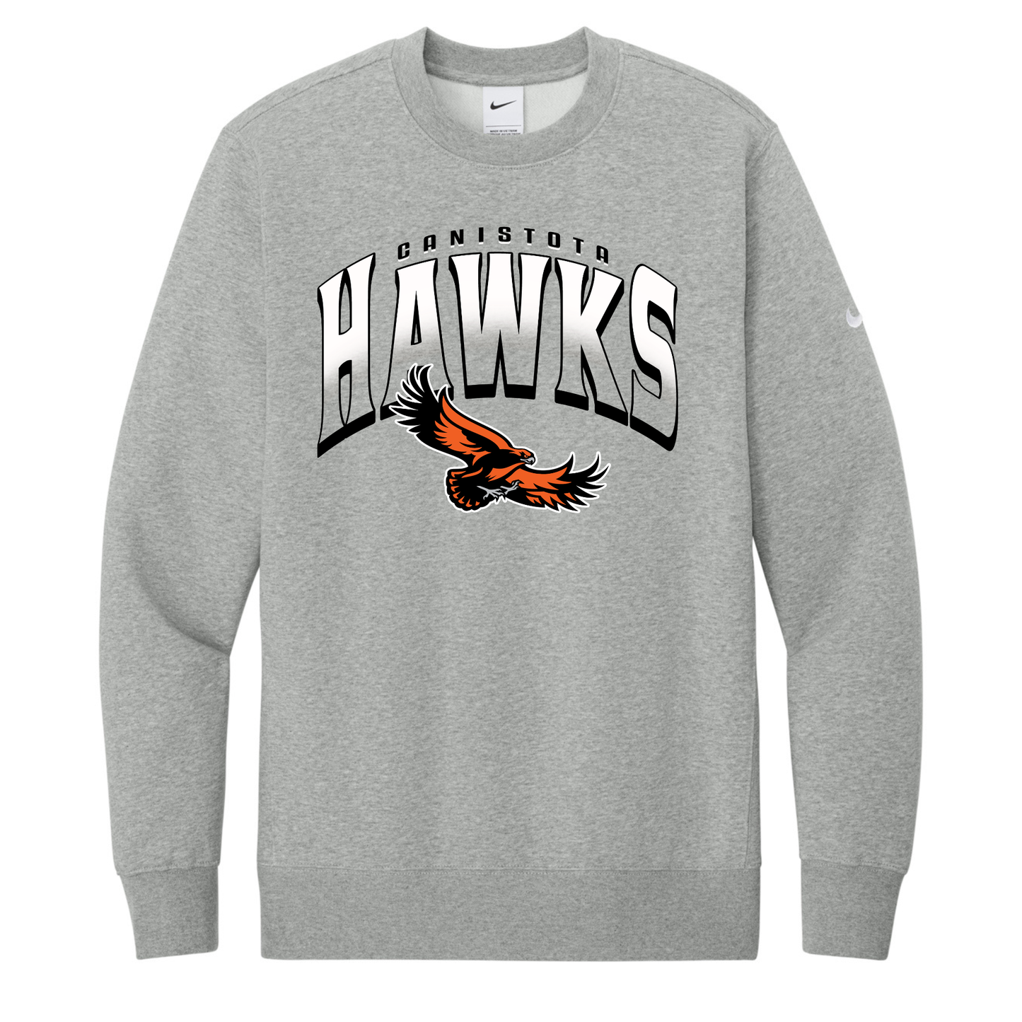 Canistota Booster Club Nike Club Fleece Sleeve Swoosh Crew