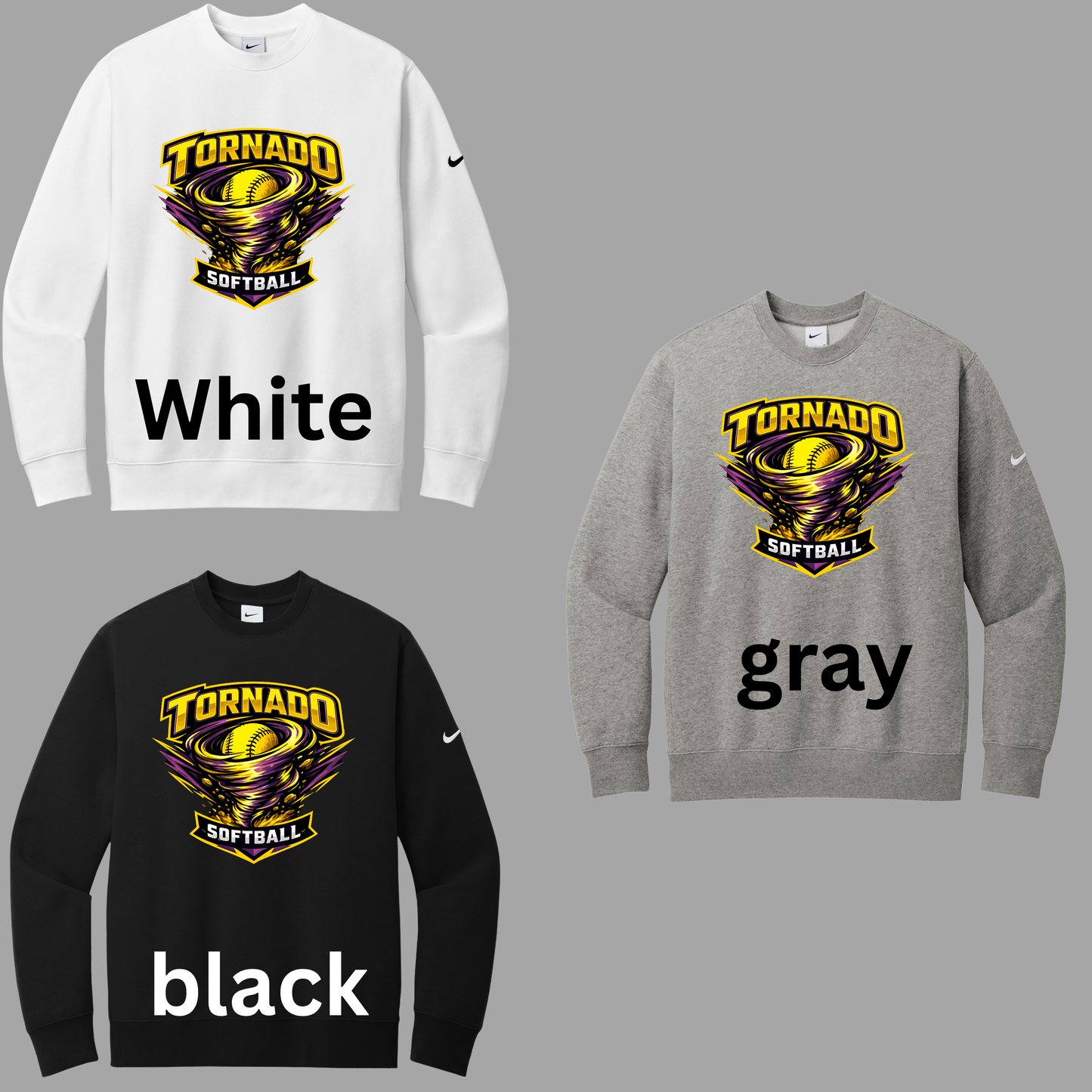 Centerville Softball Nike Club Fleece Sleeve Swoosh Crew