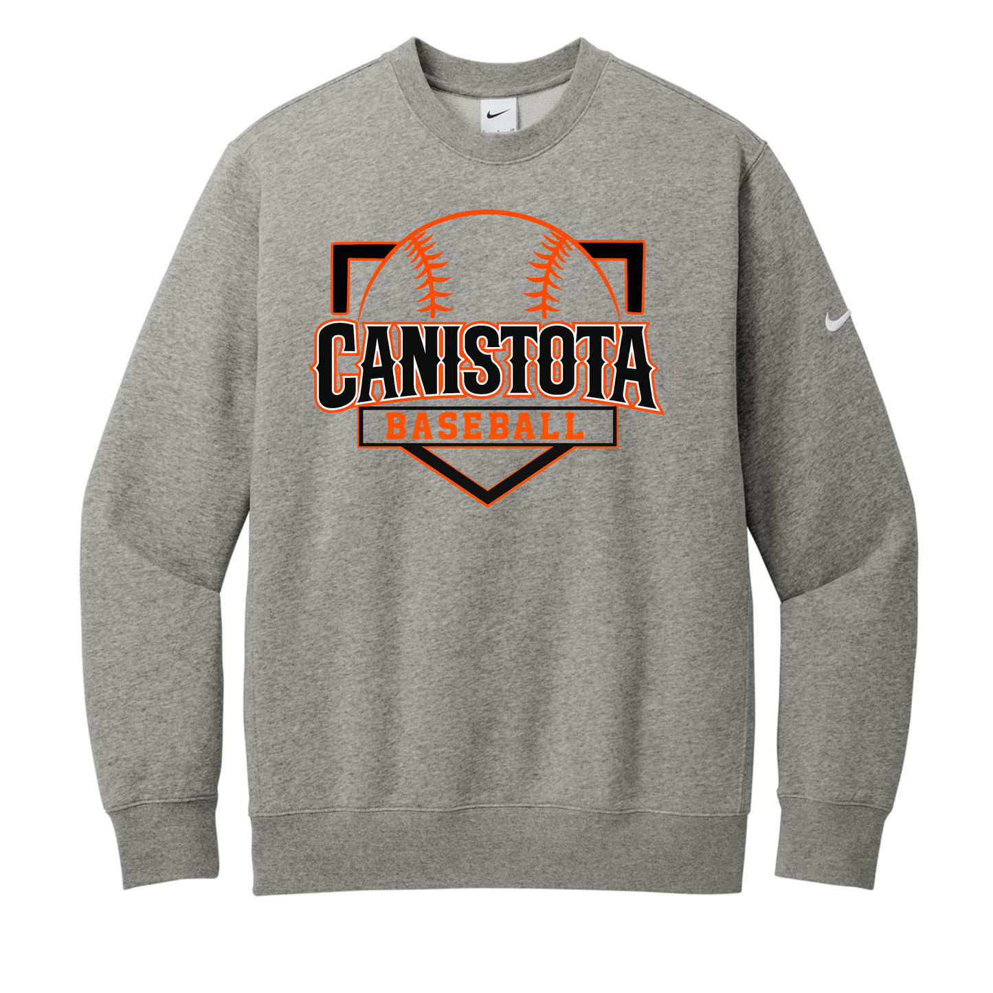 Canistota Baseball Nike Club Fleece Sleeve Swoosh Crew
