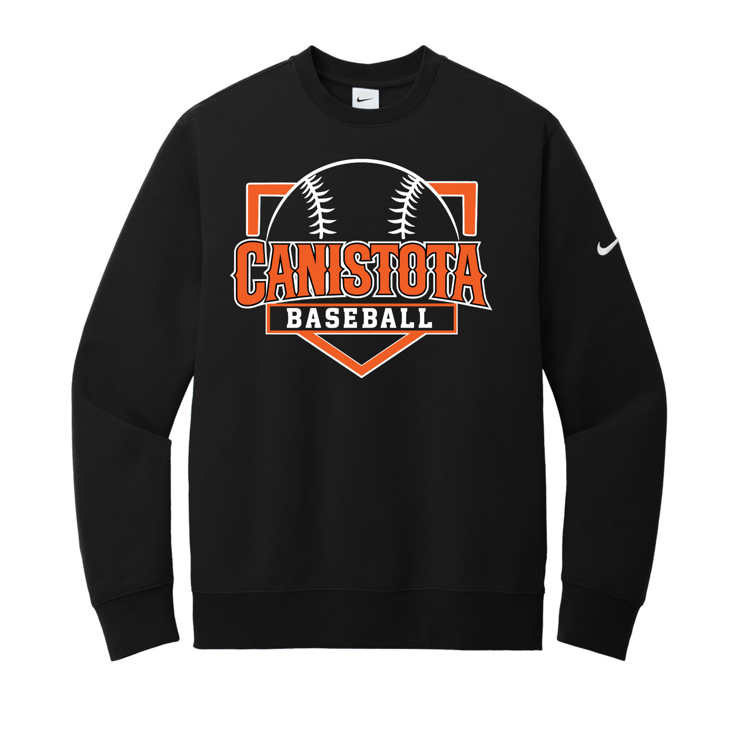 Canistota Baseball Nike Club Fleece Sleeve Swoosh Crew