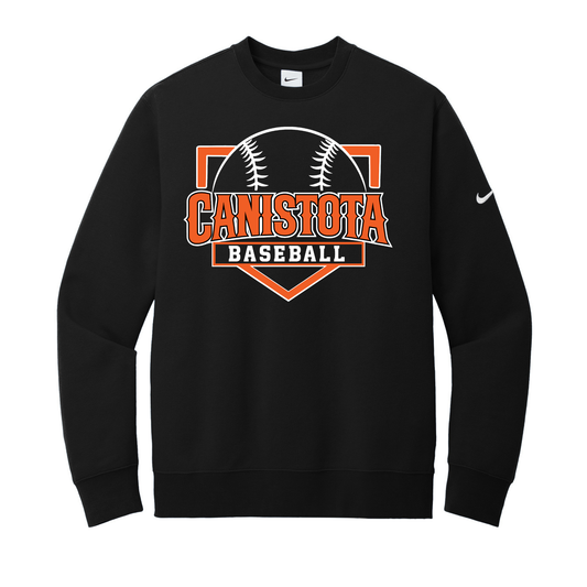 Canistota Baseball Nike Club Fleece Sleeve Swoosh Crew