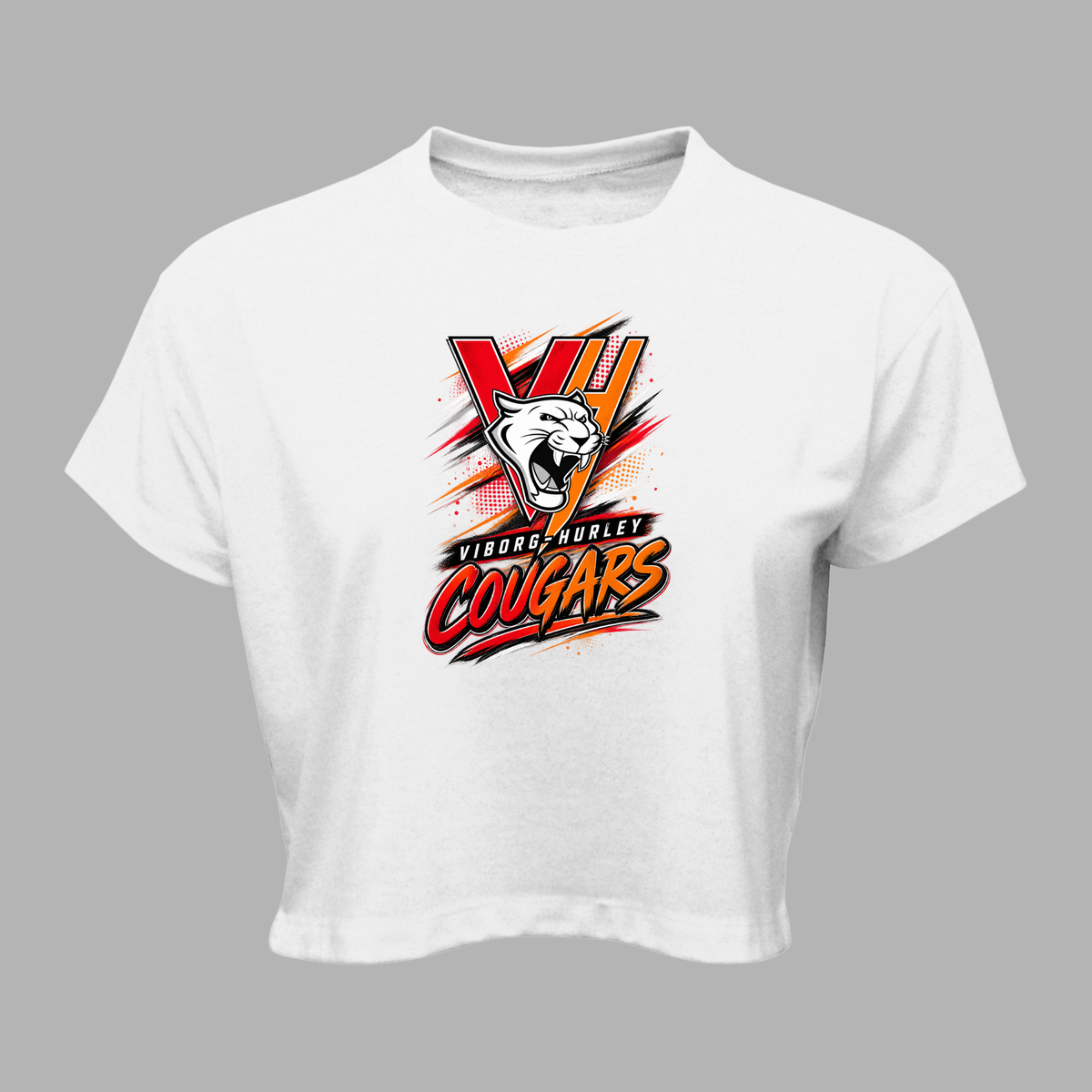 VH Booster Club Graphic Women Soft-Tek Blend Crop T-Shirt