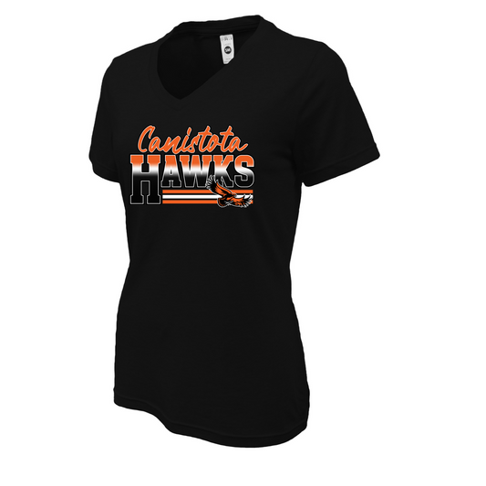 Canistota Booster Club Women Soft-Tek Blend V-neck T-Shirt