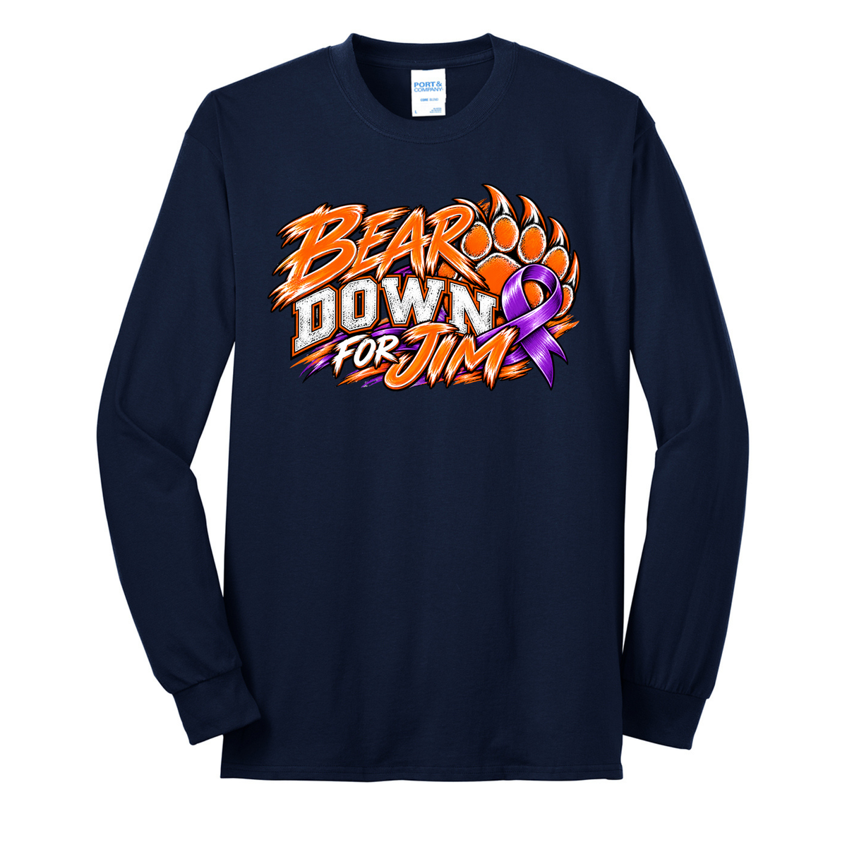 Bear Down For Jim Port & Co® Long Sleeve Core Blend Tee