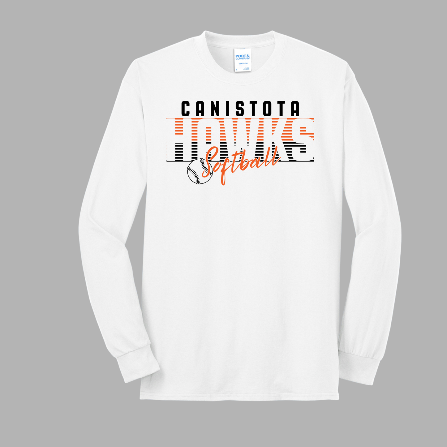 Canistota Softball Port & Company® Tall Long Sleeve Core Blend Tee