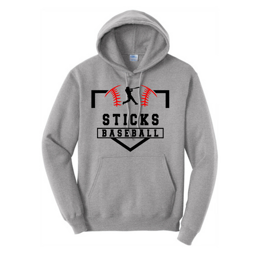 Sticks Baseball Port & Company ® Tall Core Fleece Pullover Hooded Sweatshirt