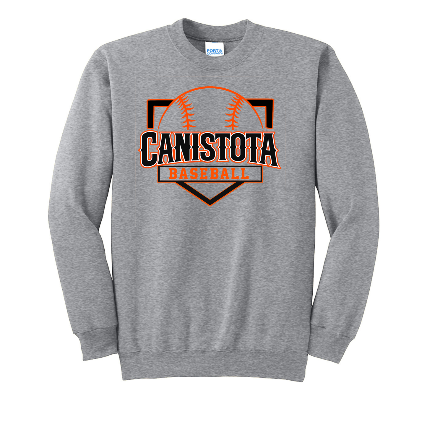 Canistota Baseball Port & Company® Tall Essential Fleece Crewneck Sweatshirt
