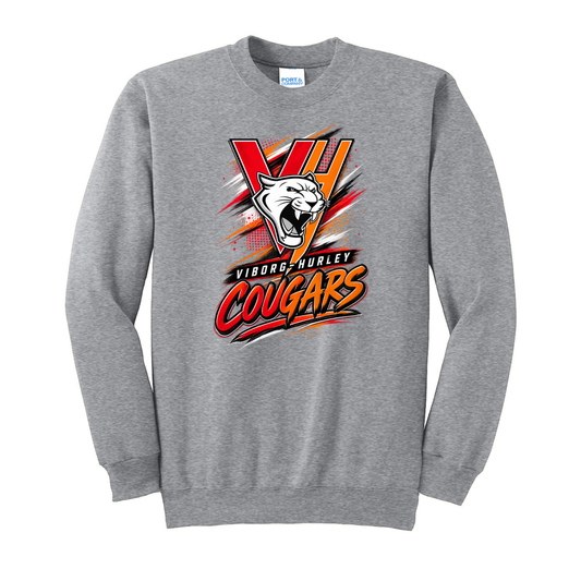 VH Booster Club Graphic Port & Co™ Tall Essential Fleece Crewneck Sweatshirt