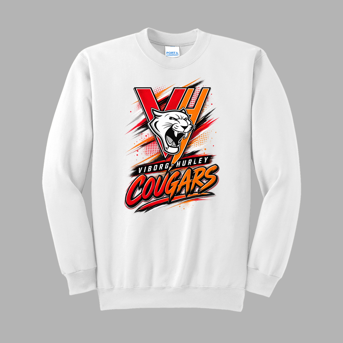 VH Booster Club Graphic Port & Co® Essential Fleece Crewneck Sweatshirt