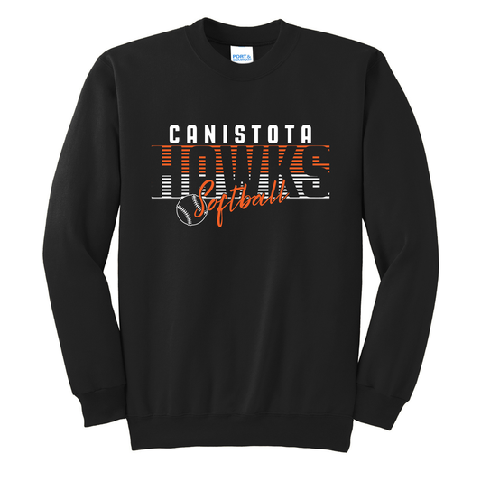Canistota Softball Port & Company® Tall Essential Fleece Crewneck Sweatshirt
