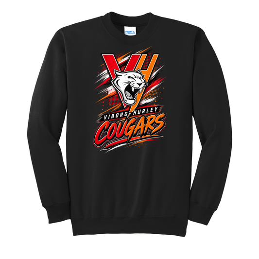 VH Booster Club Graphic Port & Co® Essential Fleece Crewneck Sweatshirt