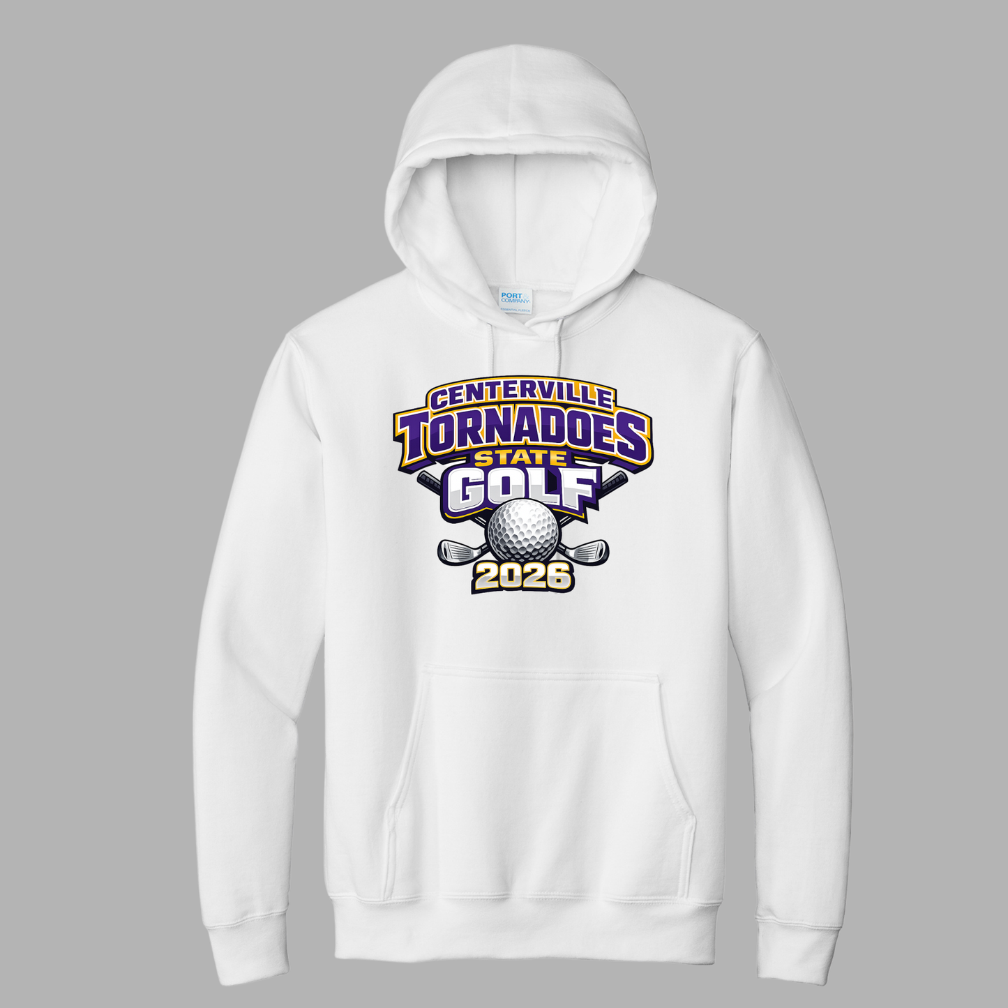 Centerville Tornadoes State Golf Port & Co™ Essential Fleece Pullover Hooded Sweatshirt