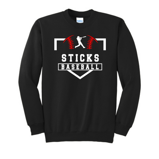 Sticks Baseball Port & Company® Tall Essential Fleece Crewneck Sweatshirt